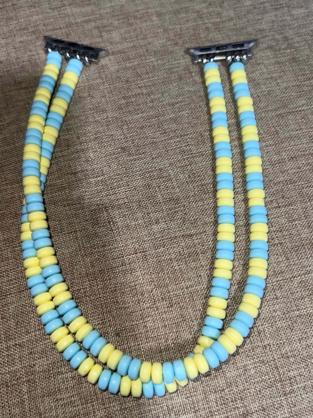 Target Yellow & Light Blue Beaded Apple Watch Band